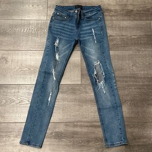 Skinny Distressed Jeans Medium Wash